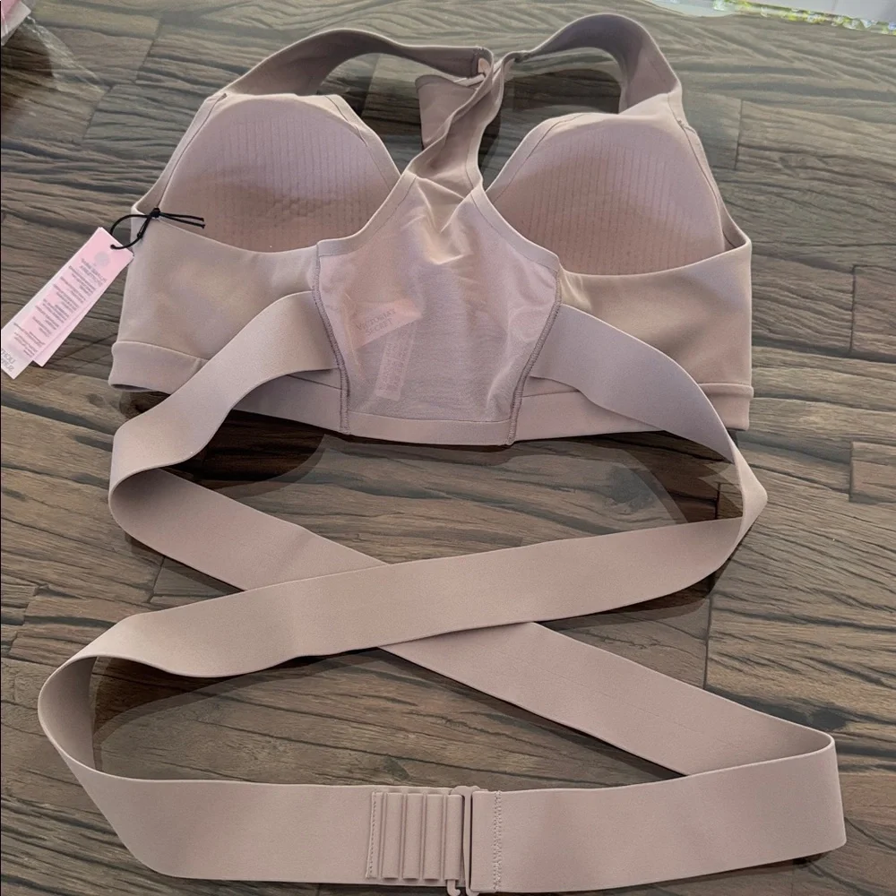 New Victoria's Secret Plunge Wrap Around Tan Mesh Racerback Sports Bra Medium